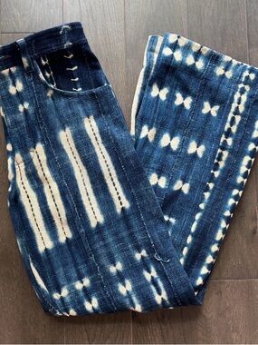 Wales Bonner Indigo Tie-Dye Wide Leg Jeans